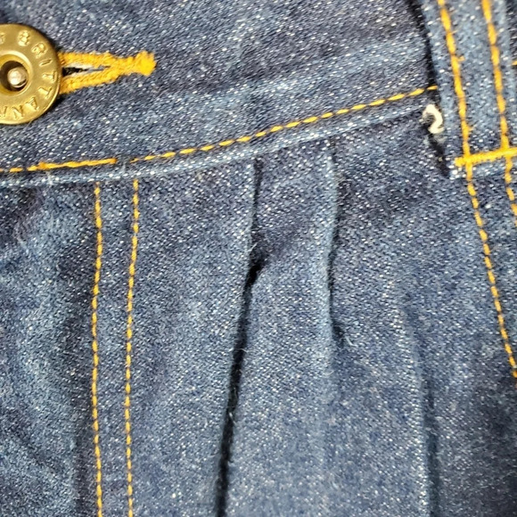 Vintage 80s Ribcage High Waist Jeans Pleated Waist  Taper Leg Cotton Size 12 - Picture 7 of 13